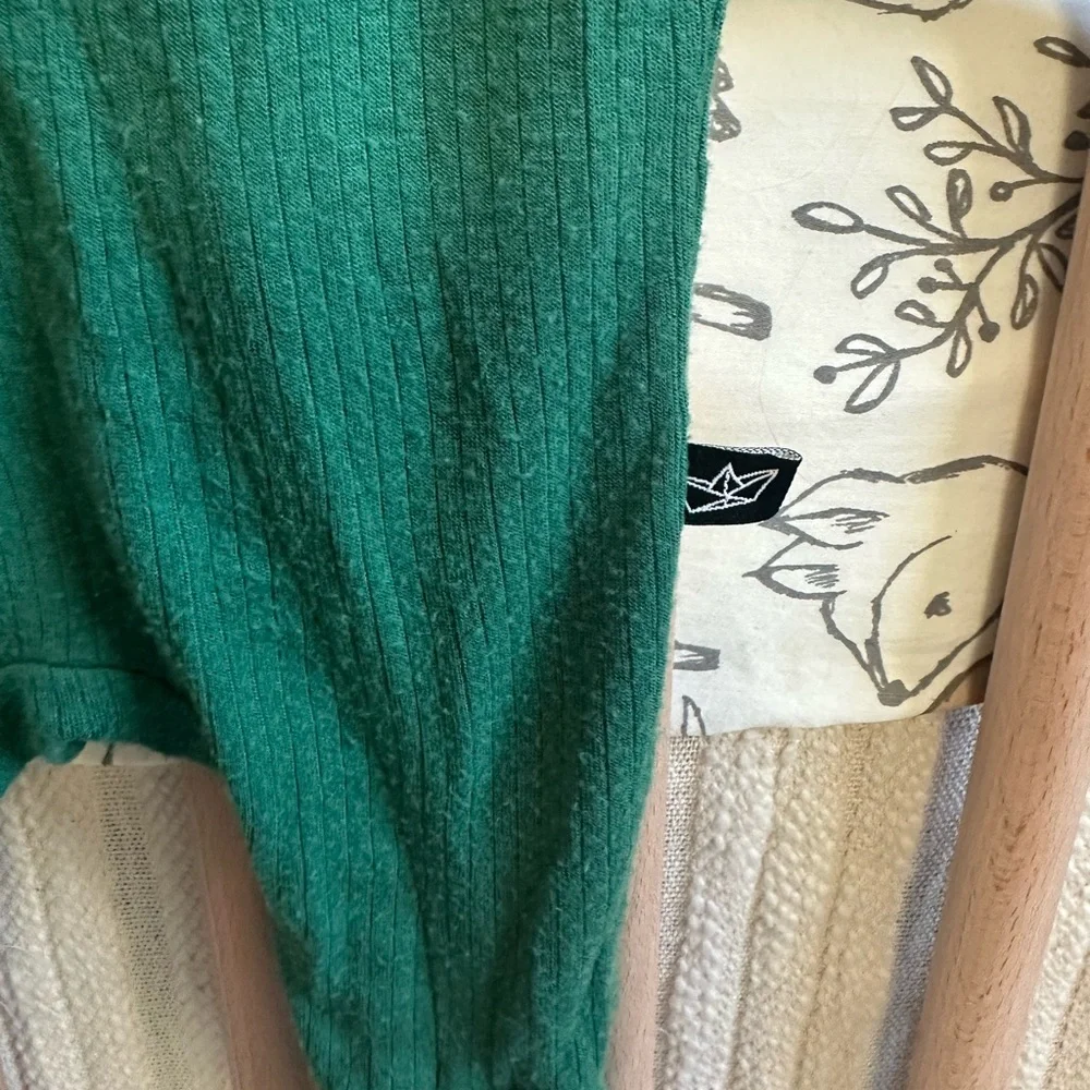 Peregrine Baby Bamboo Sleeper Footie Pajamas Set - Green and Mustard Brown 0-3 - Picture 5 of 5